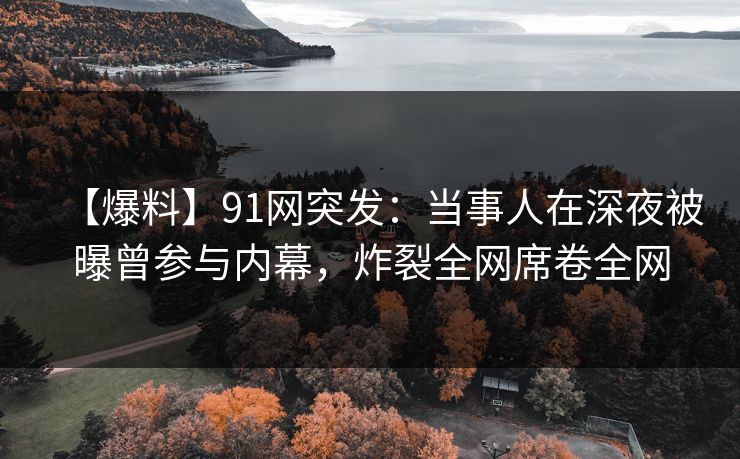 【爆料】91网突发：当事人在深夜被曝曾参与内幕，炸裂全网席卷全网