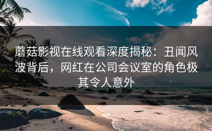 蘑菇影视在线观看深度揭秘：丑闻风波背后，网红在公司会议室的角色极其令人意外